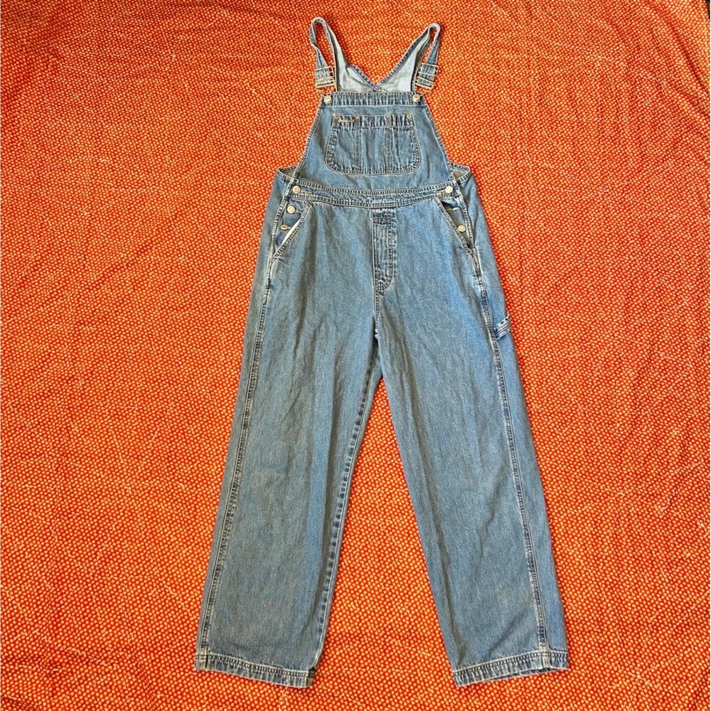Vintage GAP 1999 Blue Denim Carpenter Overalls Womens Small 100% Cotton